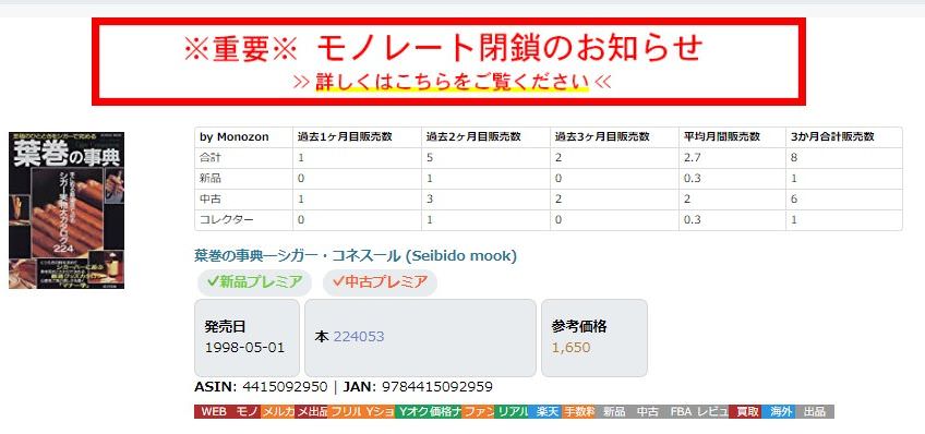 モノレート閉鎖